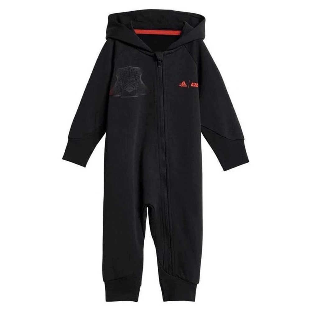 NWT Adidas Star Wars Z.N.E. Premium Black One Piece Jumpsuit with Red Details
